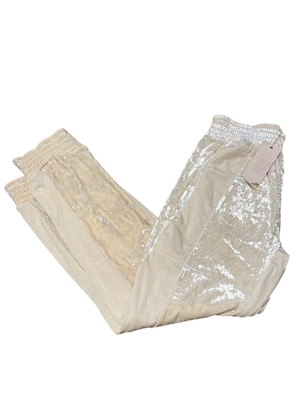 HAH - NWT Cream Velvet Shimmer joggers